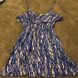 Scoop NYC Blue and White Mini Dress